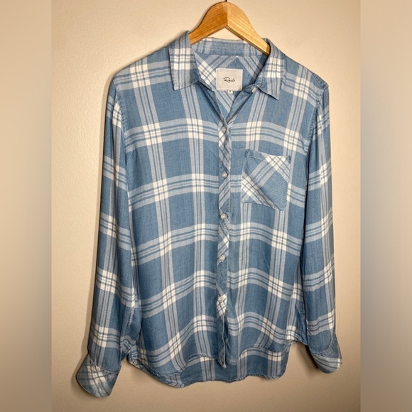 Rails Hunter Plaid Long Sleeve Button Down Shirt // Marine White - Picture 6 of 11